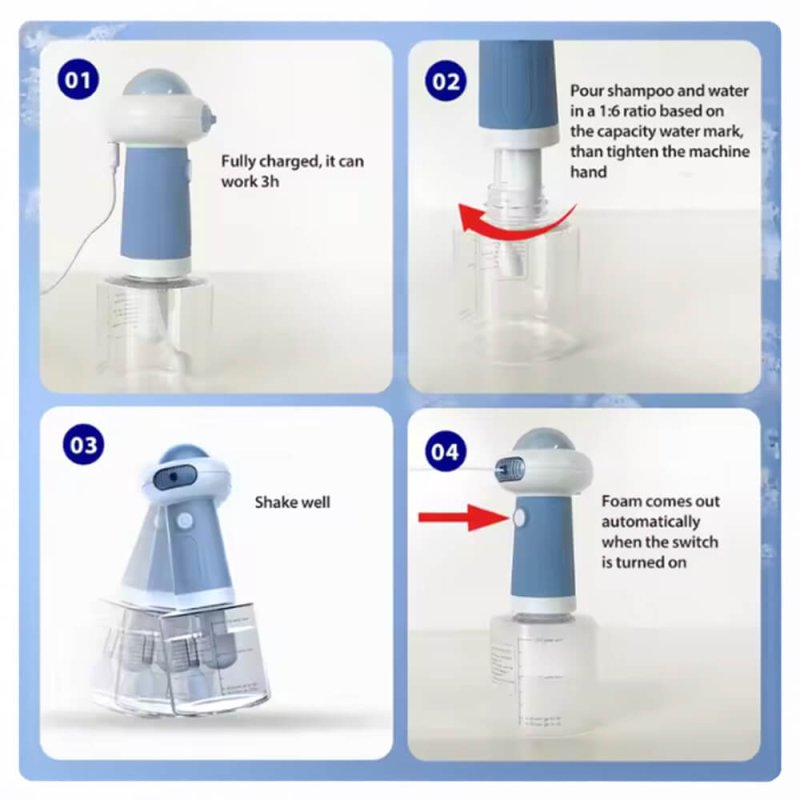 Pet accessories electric shampoo foamer for easy dog and cat grooming – Shmm.uk