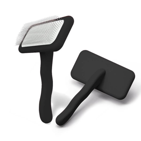 Black Wave Handle Soft Pins Slicker Brush for Dogs & Cats | QS 1225 -SHMM UK