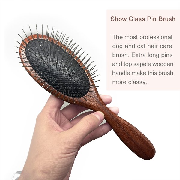 Sapele Long Pin Pet Grooming Brush 25mm -SHMM.UK