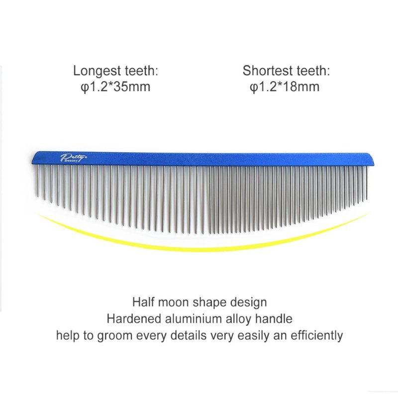 Flat Handle Moon Comb for Dogs & Cats | SHMM UK