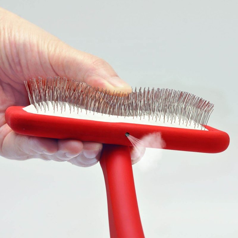 Red Wave Handle Soft Pins Slicker Brush for Dogs & Cats | SQ1225 -SHMM UK