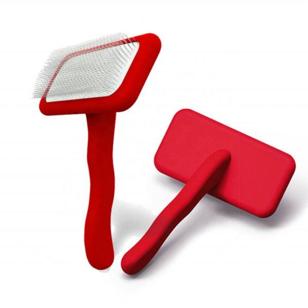 Red Wave Handle Soft Pins Slicker Brush for Dogs & Cats | SQ1225 -SHMM UK