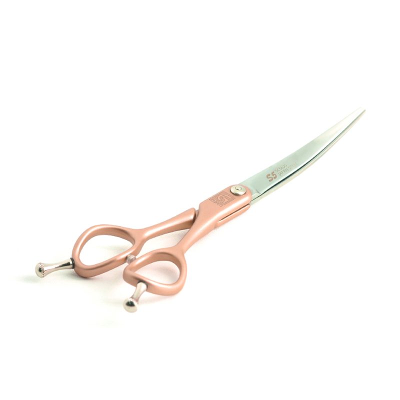 S5 Curved Pet Grooming Scissors 6.25 Inch Pink | SHMM UK