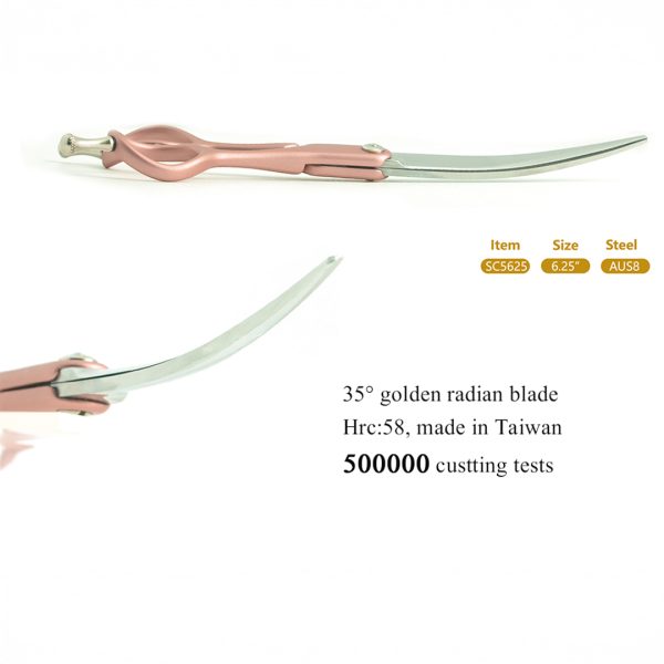 Buy Premium S5 Curved Pet Grooming Scissors 6.25 Inch Pink | SHMM UK