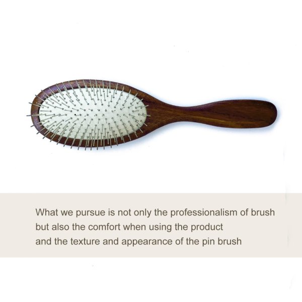 Sapele Short 17mm Pin Brush for Pets -SHMM.UK