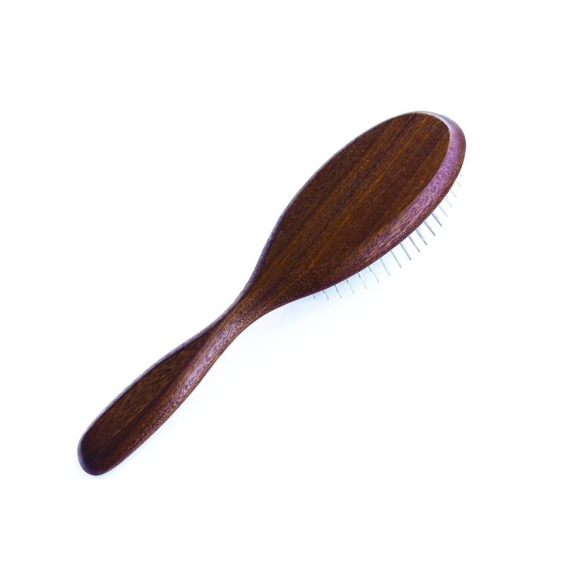 Sapele Short 17mm Pin Brush for Dogs & Cats Gentle Grooming -SHMM UK