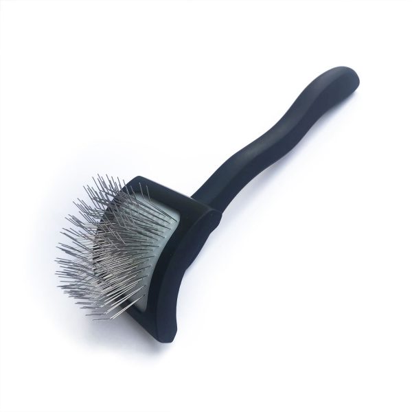 Small Curved Slicker Brush for Dogs & Cats 18mm Black -SHMM UK