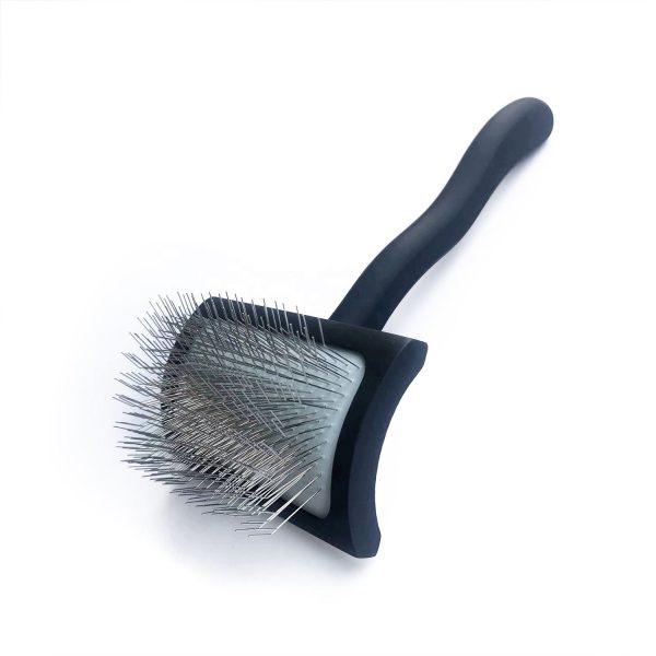 Medium Curved Slicker Brush for Dogs & Cats 18mm Black -SHMM UK